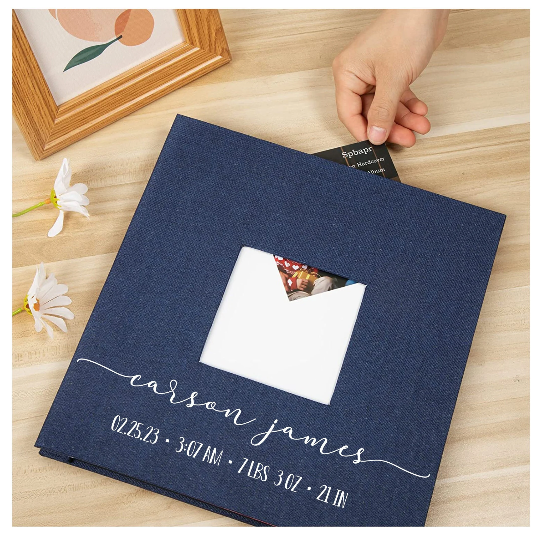 Custom Photo Album - Self Adhesive Personalized Wedding Album with Window Cover