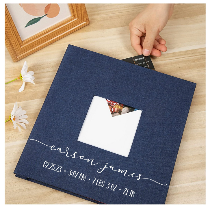 Custom Photo Album - Self Adhesive Personalized Wedding Album with Window Cover