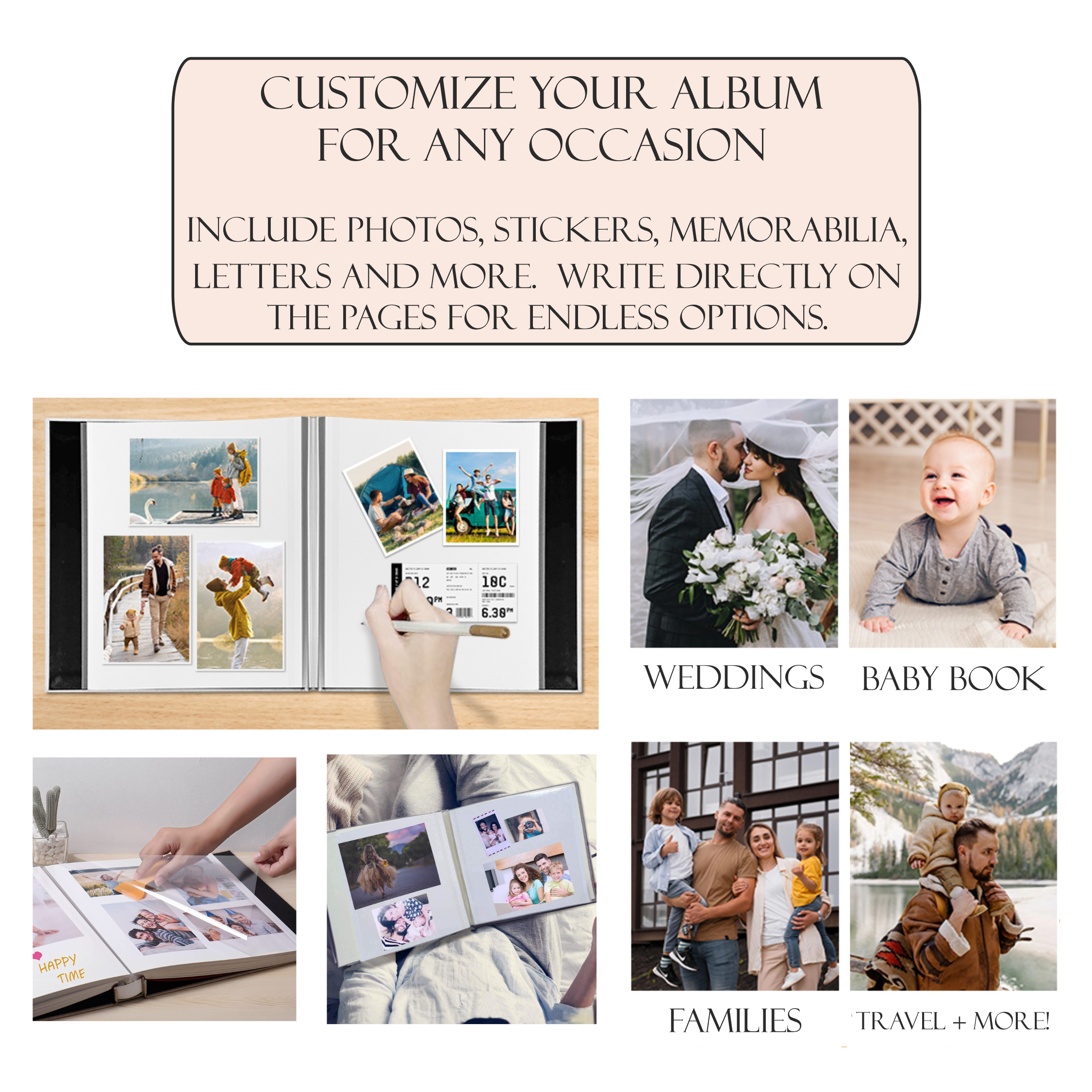 Custom Photo Album - Self Adhesive Personalized Engagement