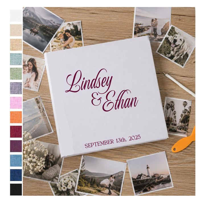 Custom Photo Album - Self Adhesive Personalized Engagement Wedding Scrapbook