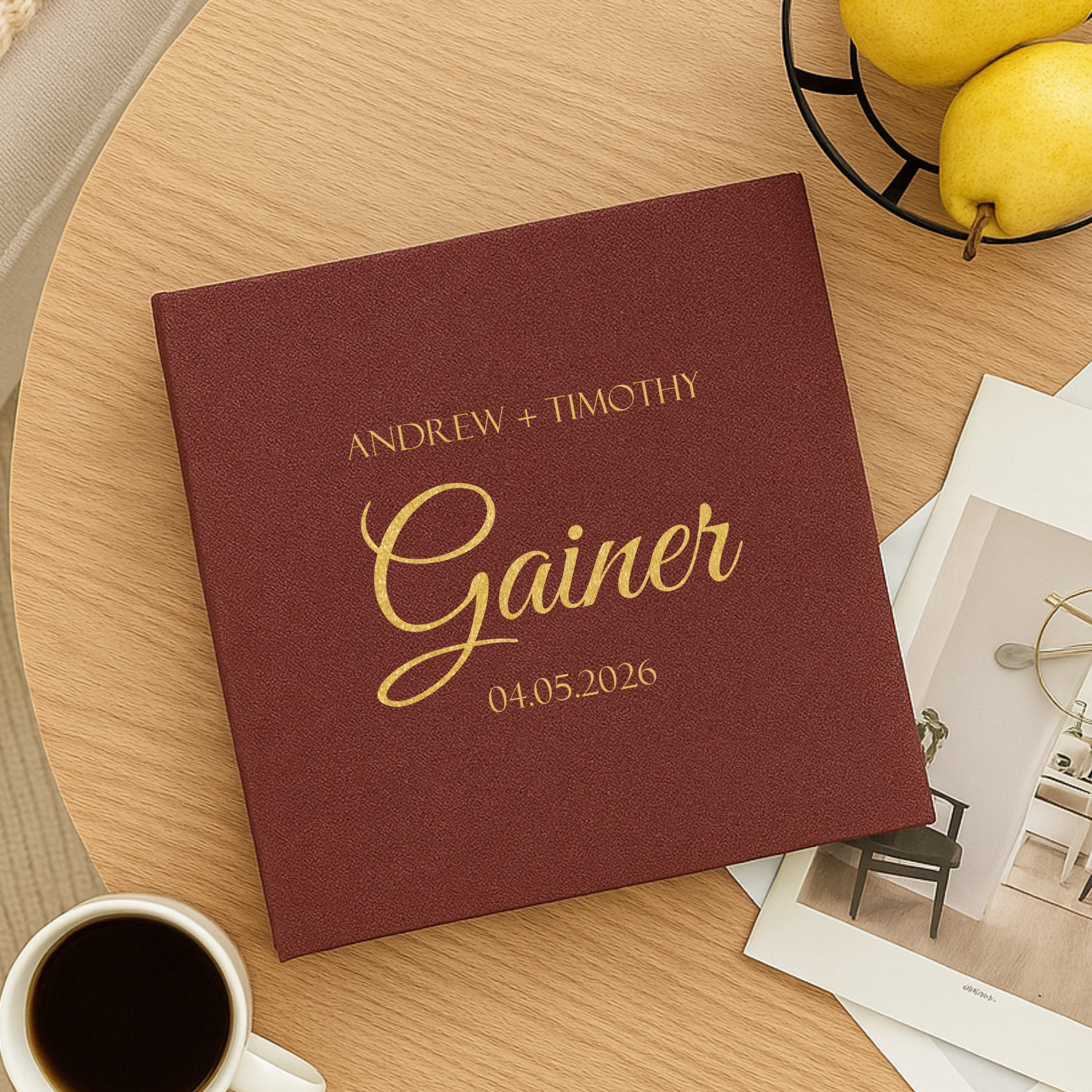 Custom Photo Album - Self Adhesive Personalized Engagement