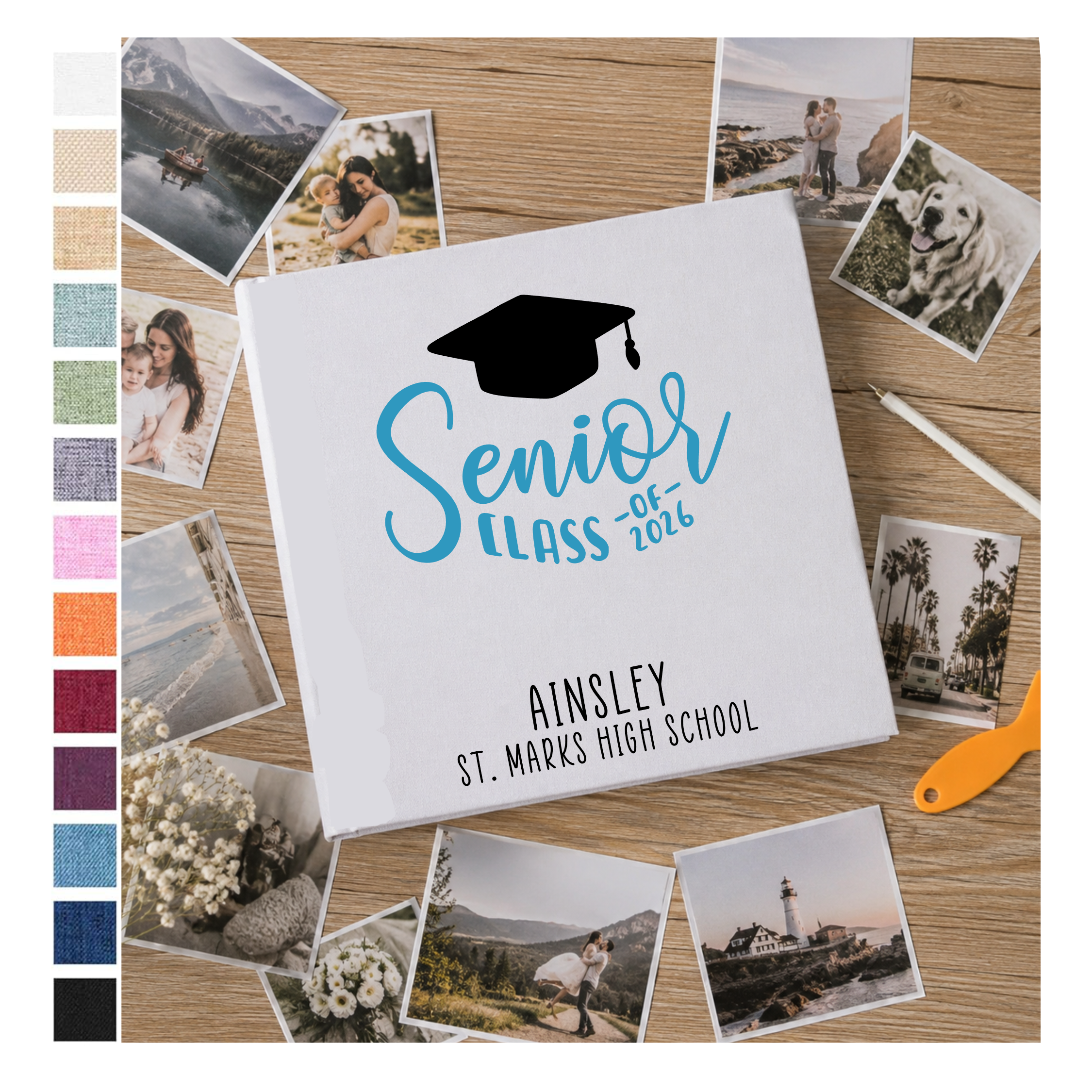 Custom Photo Album - Senior Self Adhesive Personalized Scrapbook for Graduates
